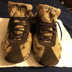 Coach Belina Brown Suede Canvas Shoes